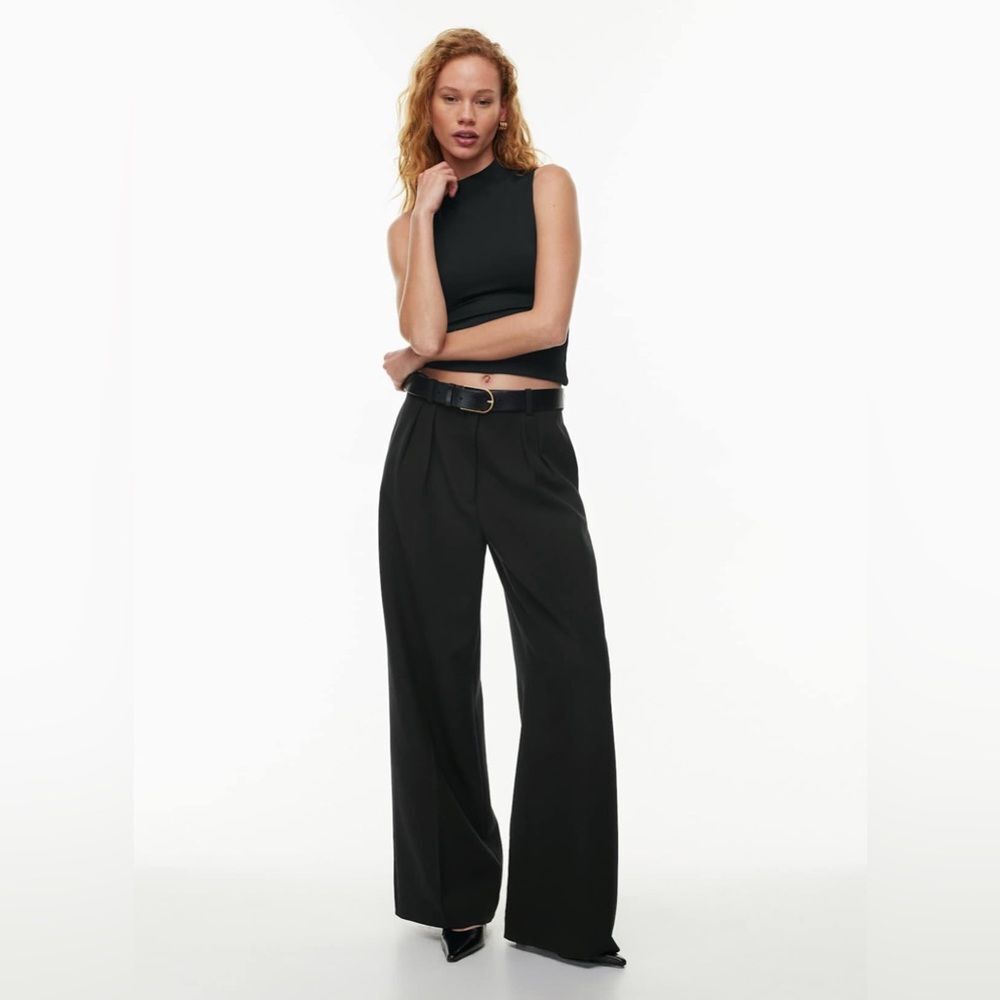 Babaton Black Sleeveless Mock Neck Crop Top - Picture 3 of 11